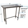 Bk Resources Stainless Steel Work Table Flat Top With Open Base 48"Wx18"D VTTOB-1848